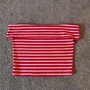 Wild Fable Red and White Striped Top